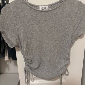Princess Polly Light Gray Ruched Tee